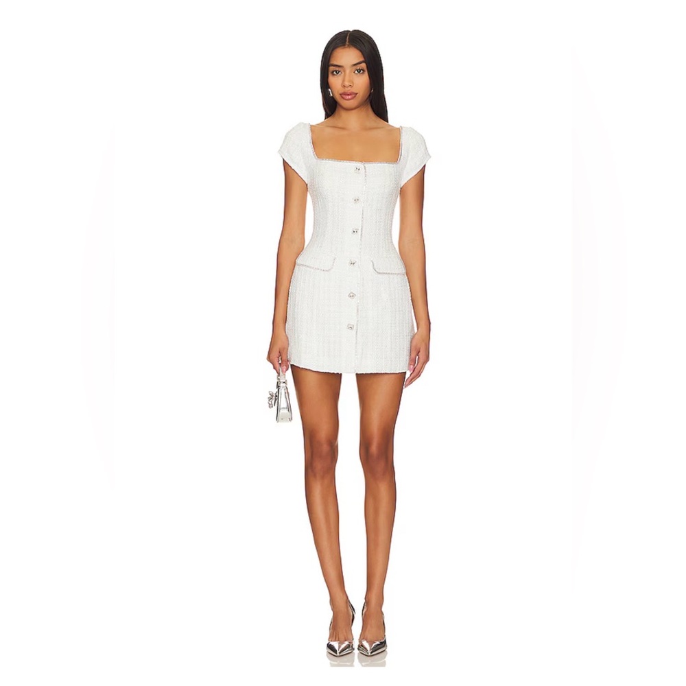 SAU LEE Annabelle dress white, size 8
